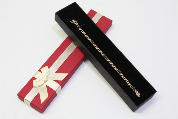 Armkette Gelbgold mit Safiren (2813p50)
