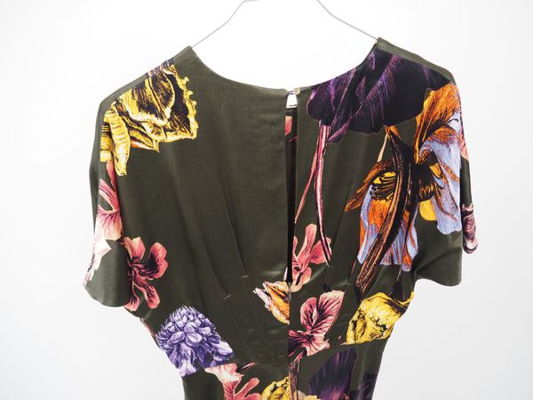KAREN MILLEN Floral Satin Maxikleid Gr. 38 (19268)