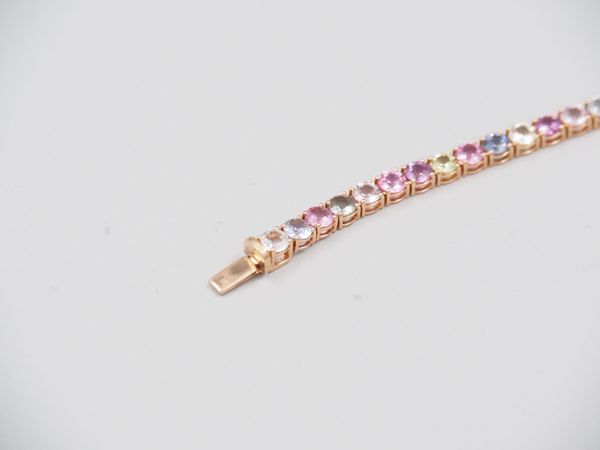 Armkette 750/1000 Rosegold – 36 Korunde 10ct (100365p150)