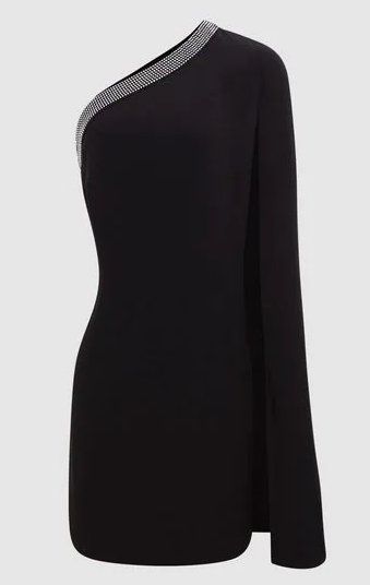 REISS – Marlene Black Dress One Shoulder Gr. XS / 34 (16774)