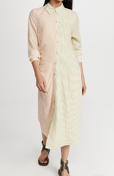 HOLZWEILER Seersucker Midi Kleid Gr. M (17856)