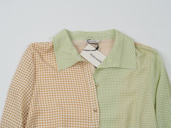 HOLZWEILER Seersucker Midi Kleid Gr. M (17856)