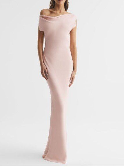 REISS Schulterfreies Abendkleid Gr. M-40  (17778)
