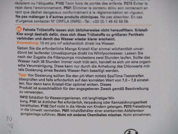 3x SPA TIME Kristall-Klar für Whirlpools (18186)