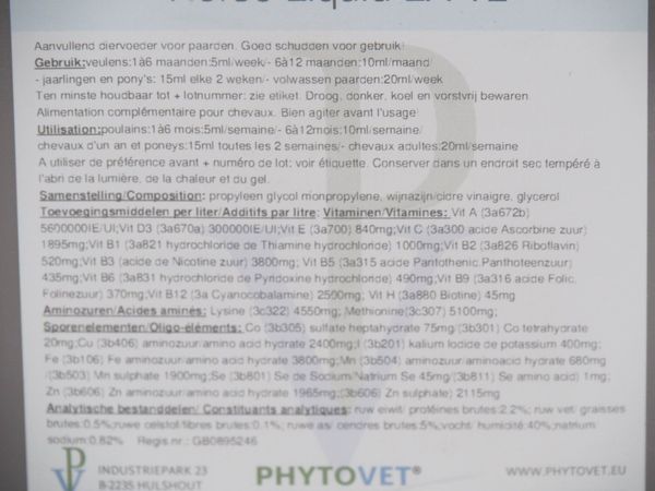 PHYTOVET Horse Liquid LA 1 Liter (17011)