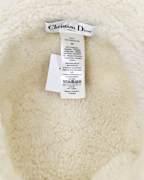 Christian Dior- Hut- Lammfell – kurze Krempe Gr. 59 (100073)