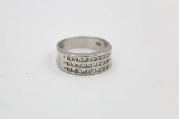 Ring Platin 800 mit 27 Princessdiamanten 1,2ct (100360p100)