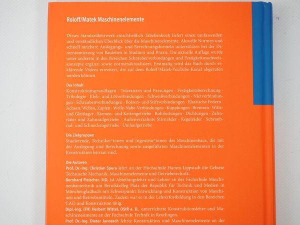 Roloff/Matek Maschinenelemente – Tabellenbuch (19436)