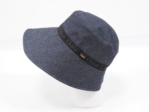 CHLOÉ Fischerhut aus Denim Gr. M (100398)