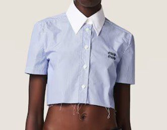 MIU MIU Cropped Popeline Bluse Gr. 36 (9155)