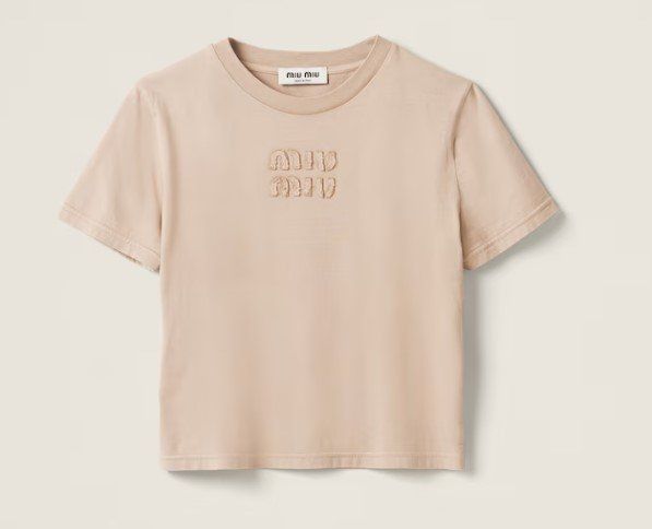 MIU MIU Garment Dyed T-Shirt aus Jersey Gr. S (9156)
