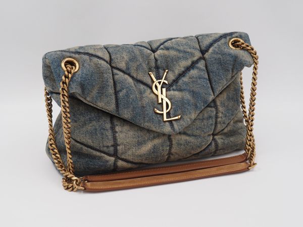 YVES SAINT LAURENT Puffer Loulou Small Denim Tasche (5171)