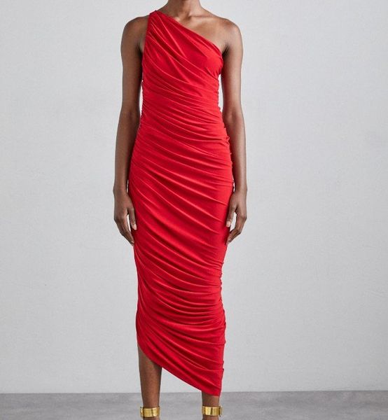 NORMA KAMALI Diana Gown Kleid in rot Gr. L (19659)