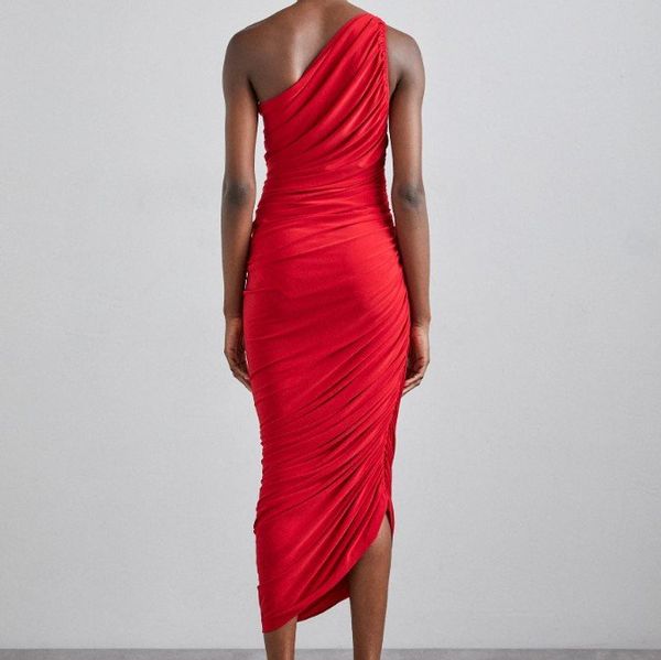 NORMA KAMALI Diana Gown Kleid in rot Gr. L (19659)