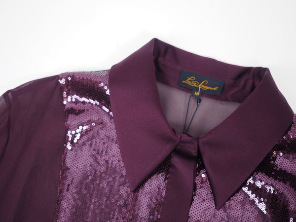 LUISA SPAGNOLI Seidenbluse mit Pailleten Gr. M (19505)