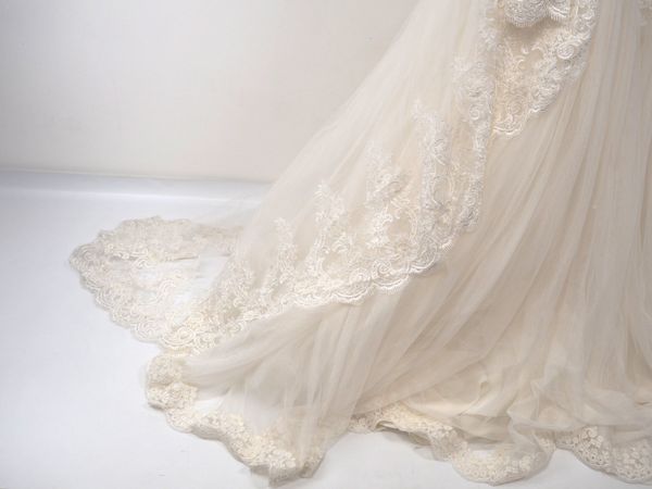 Hochzeitskleid Langarm Gr. S/M (19517)