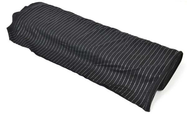 Stoff Meterware Lurex Pinestrip Lino Black 11m Rolle (16840)