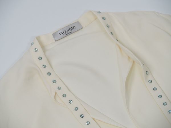 VALENTINO Bluse mit Schalkragen Gr. XL (17863)