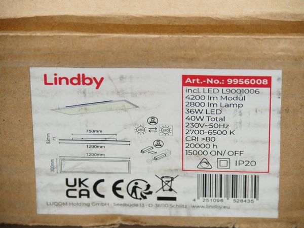 LINDBY LED-Panel Livel – CCT 120x30cm (18194)