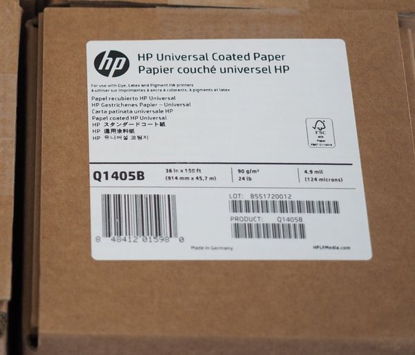 HP gestrichenes Universal Papier 914mm x 45,7m (18598)