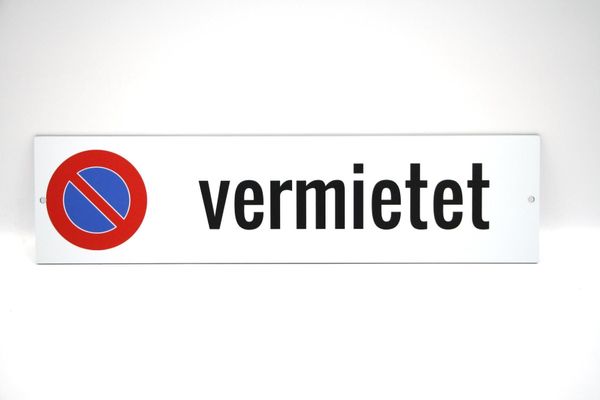 Parkplatzschild -vermietet- 40x10cm (17552)