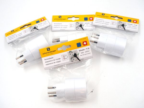 4x SCHÖNENBERGER No Block Reiseadapter (19797)