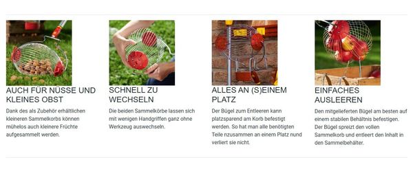WOLF GARTEN Nuss-/Obstsammler mit Stiel (900041)
