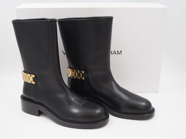 VICTORIA BECKHAM Boots aus Leder Gr. 39 (19845)