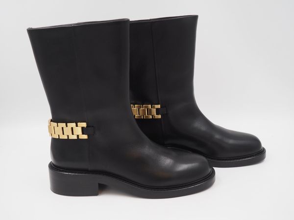 VICTORIA BECKHAM Boots aus Leder Gr. 39 (19845)